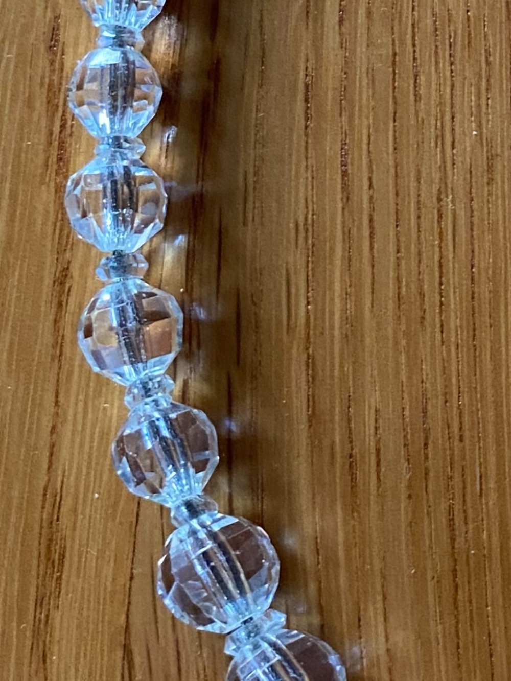 Vintage Faceted Rock Crystal Heavy Mid century with sterling chain/clasp - Picture 5 of 7